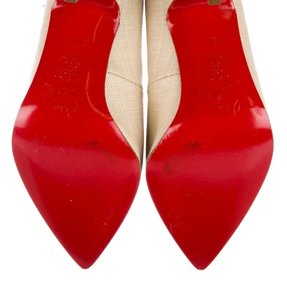Christian Louboutin Cream and Gold Stiletto Heels 36.5 euc